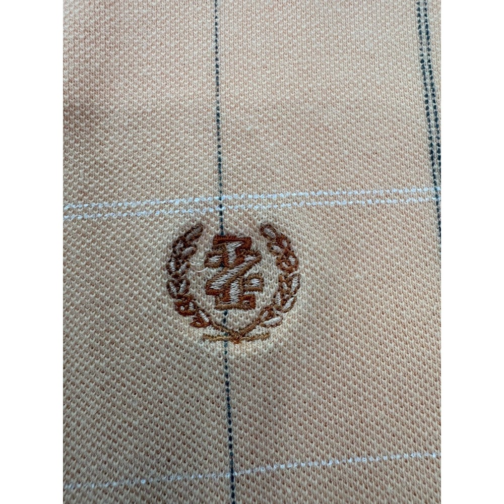 Izod Mens Golf Polo Shirt - Size L- Creamsicle Peach Orange Grid Pattern 4538111 - Picture 11 of 11